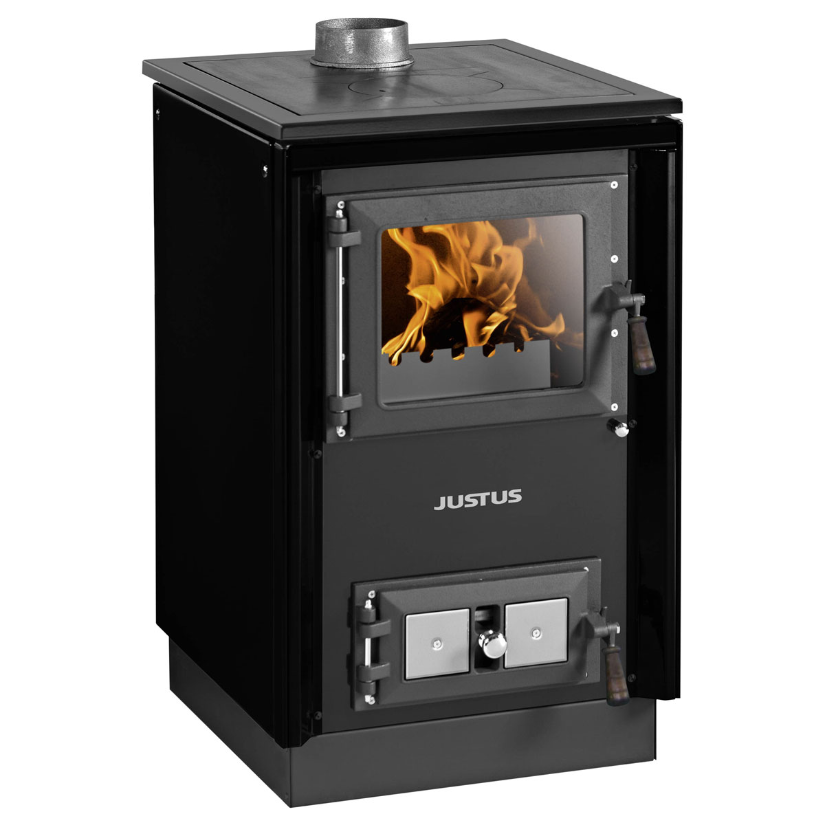 Justus Festbrennstoffherd Rustico-50 2.0 Schwarz