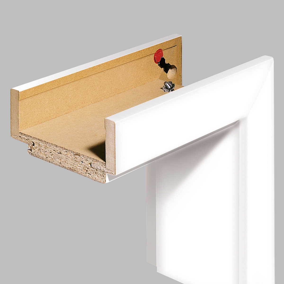 Komplett-Zarge, 198,5x73,5x33 cm, Softkante, design-weiß, links