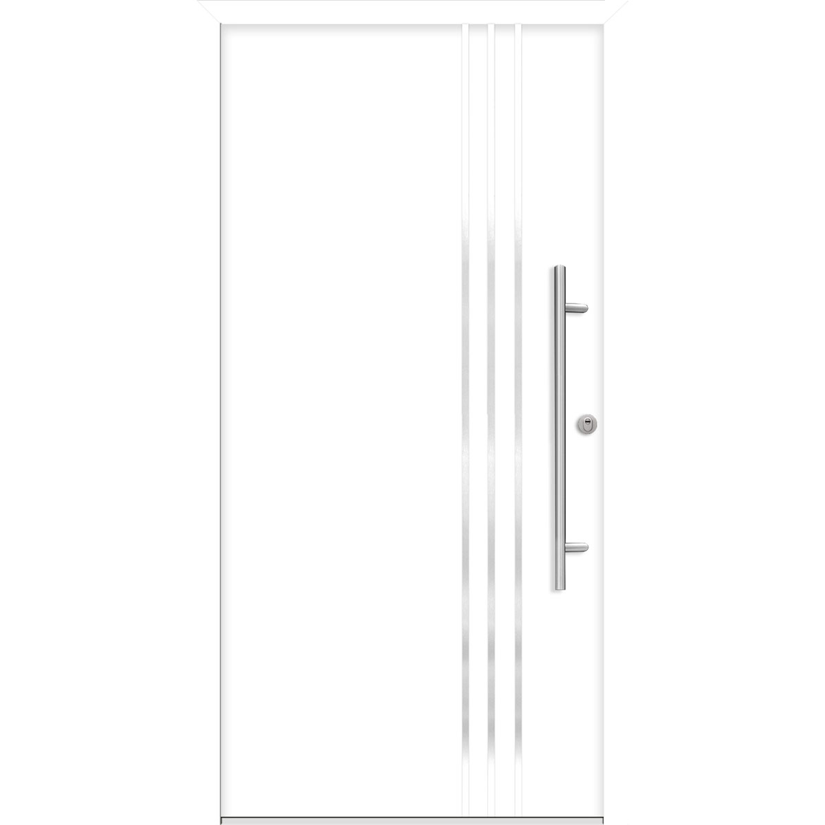 SplenDoor  Premium-Haustür Passivedoor Kalmar RC2 energiesparend einbruchsicher weiss 110 x 210 cm rechts Bild 1