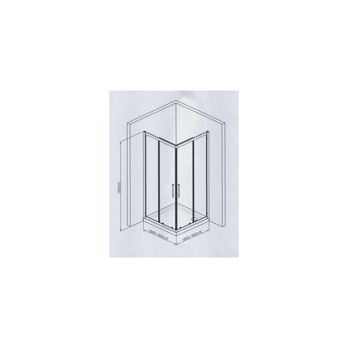 Valblue Eckdusche Quadra für Duschwanne Bild 6