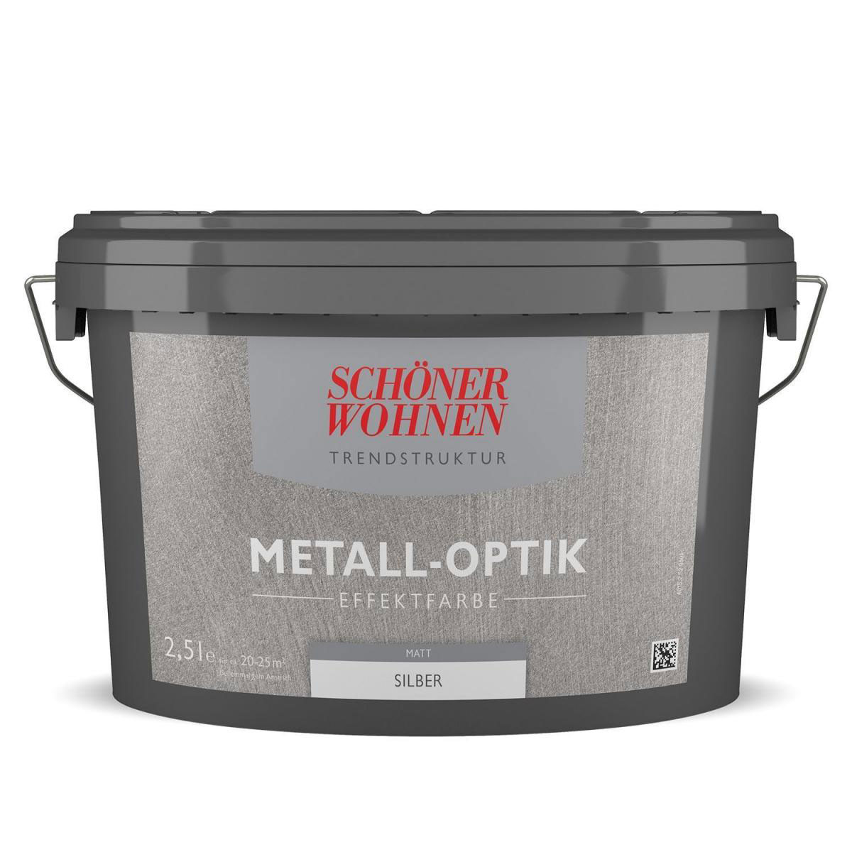 Schöner Wohnen Farbe Metall-Optik Effektfarbe Silber Matt 2,5 L