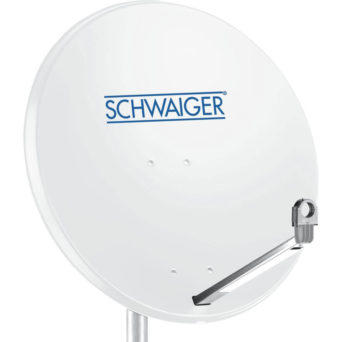 Schwaiger Satellitenschüssel mit Logo 80 cm Aluminium hellgrau