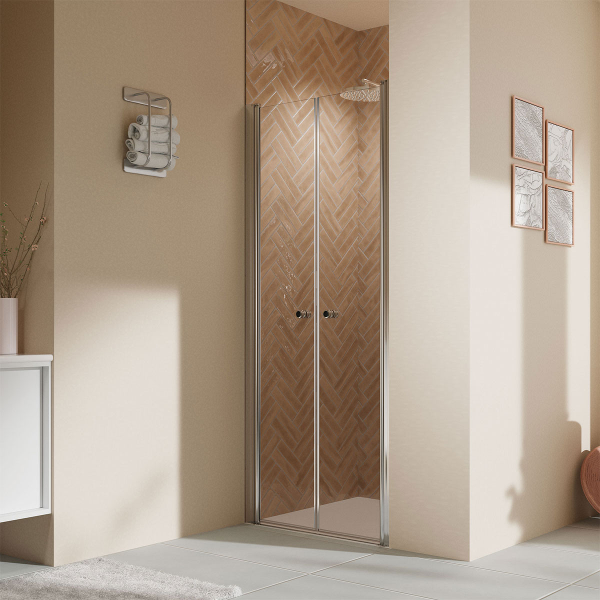 Breuer  QUICK72 Elana 2.0 Pendeltür Nische Alu chromeffekt Klarglas 900 mm Bild 1