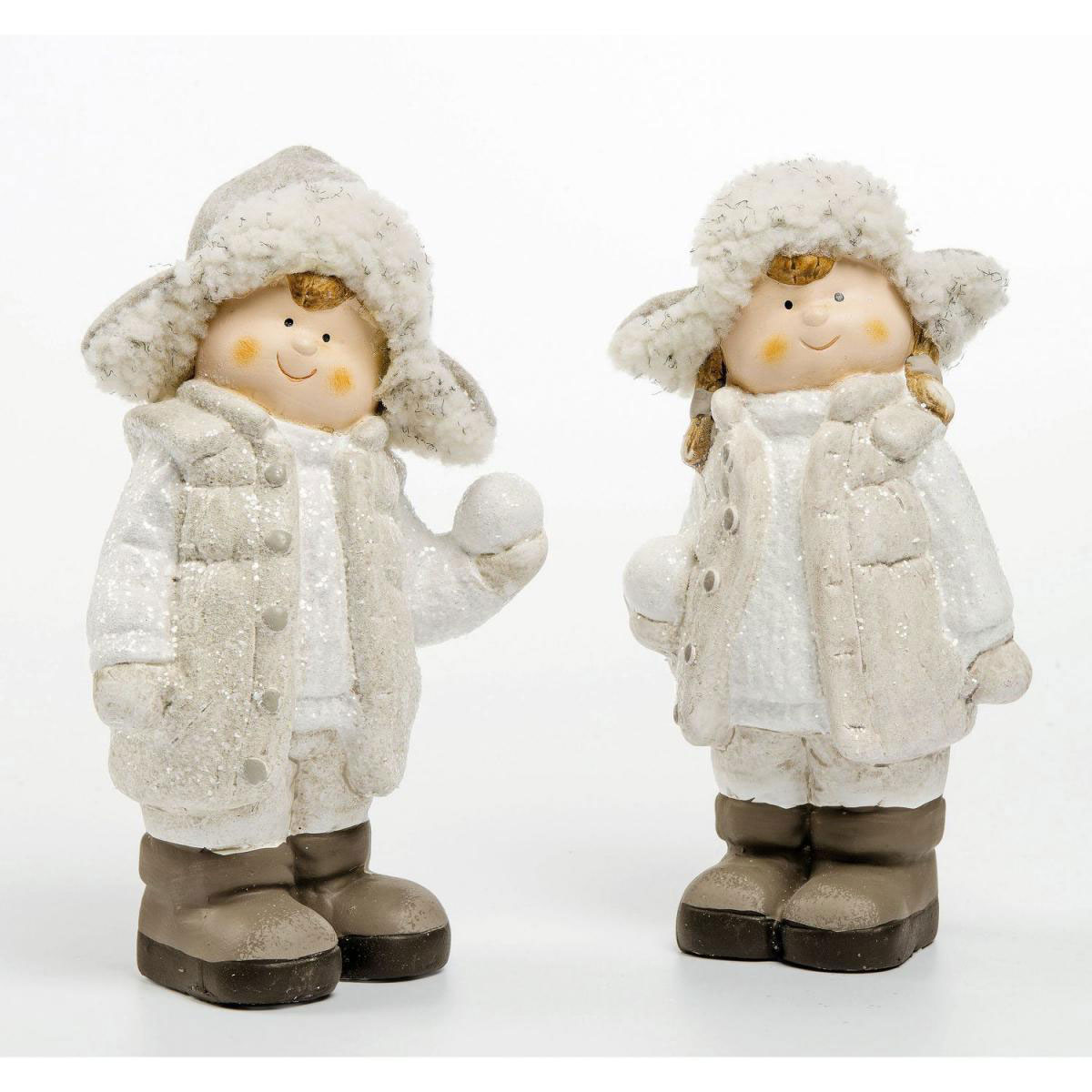 Ambientis Terrakotta-Kind mit Mütze 18 cm verschiedene Ausführungen