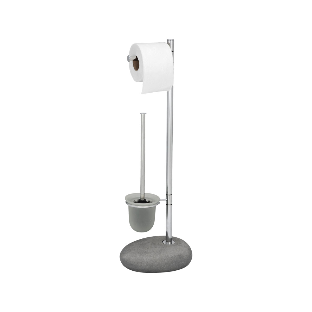 Wenko Stand WC-Garnitur Pebble Stone grau Bild 2