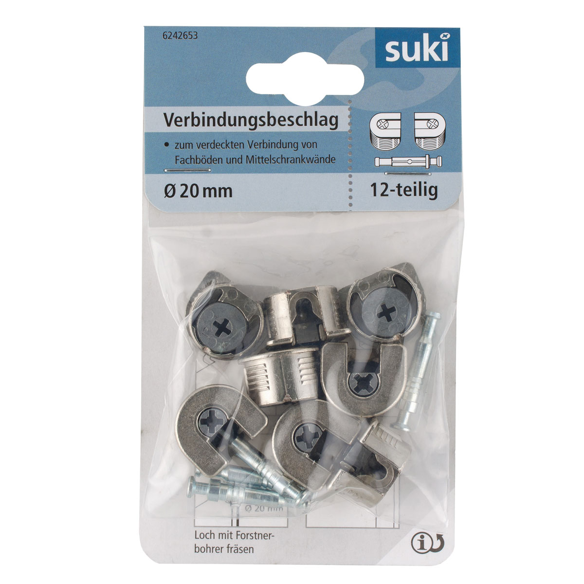 Suki Exzenter vernickelt 4 Stück