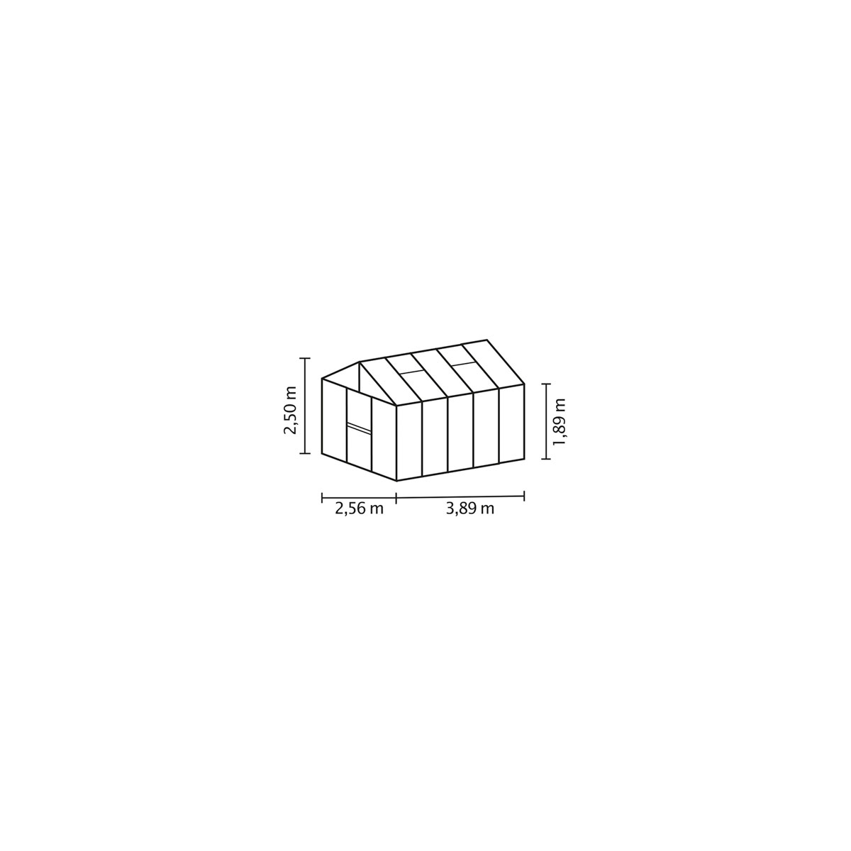 Gewächshaus „Zeus 10000 ESG“, 10m², 16mm, Hohlkammerplatte, schwarz