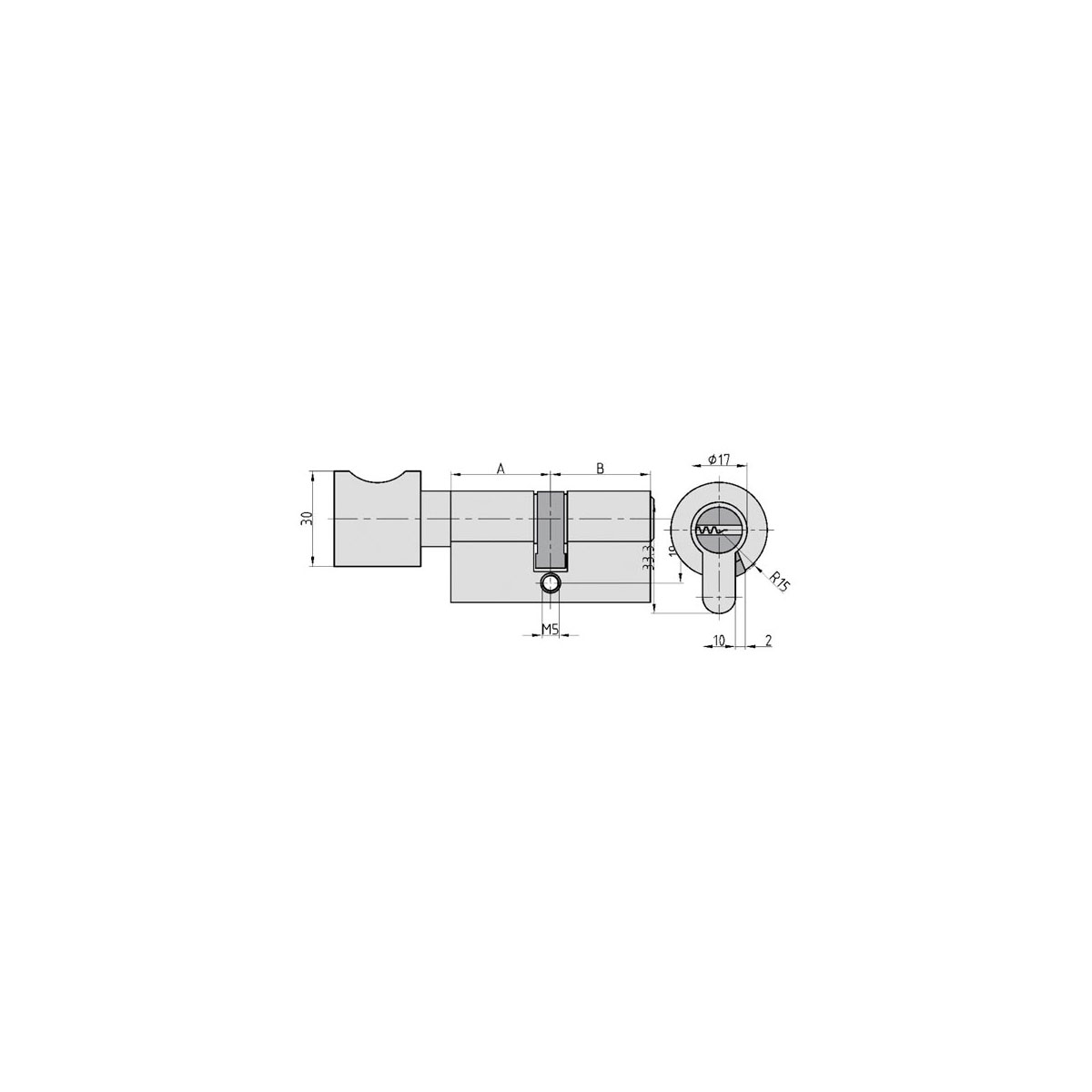 Profil-Knaufzylinder, K65x45mm, Gleichschließung Nr.41