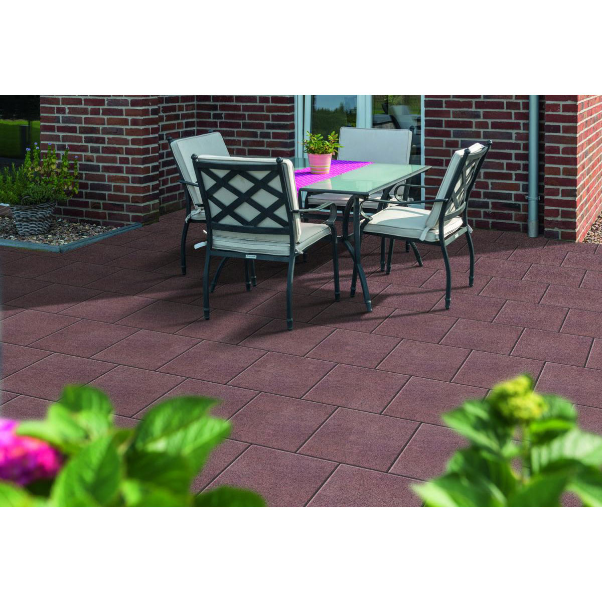 Diephaus  Terrassenplatte No 1 Flix 40 x 40 x 4 cm rot Bild 2