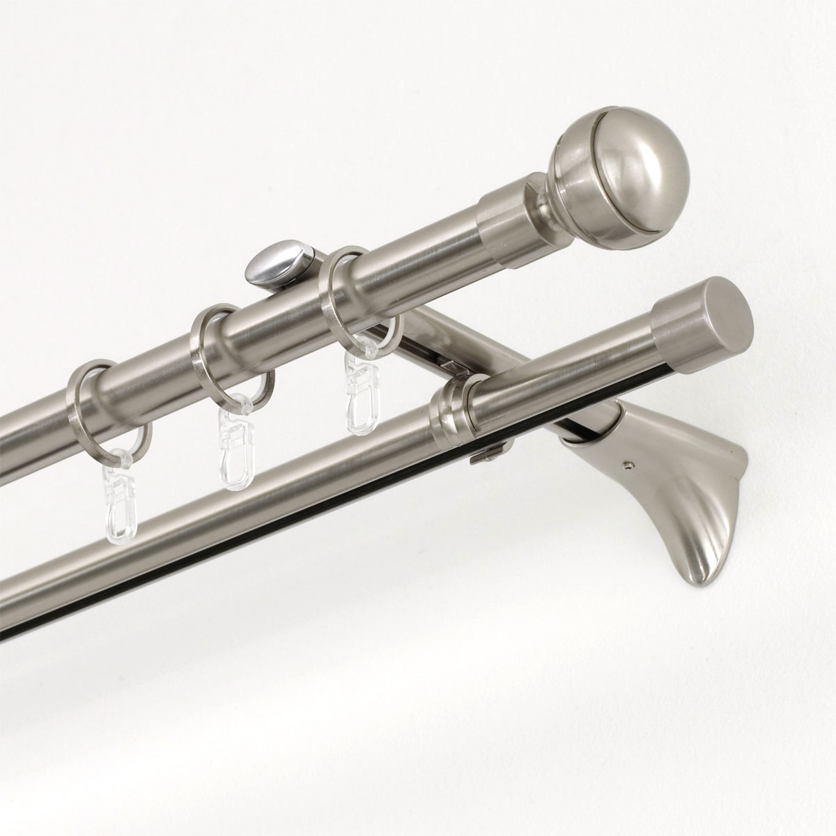 Gardinia  Gardinenstange Chicago mit Innenlauf Durchmesser 16 mm 120 cm Edelstahl-Optik Bild 5