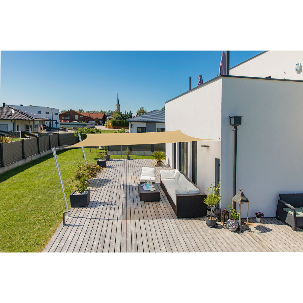 Rechteck-Segel Capri 3 x 4 m champagner Bild 3