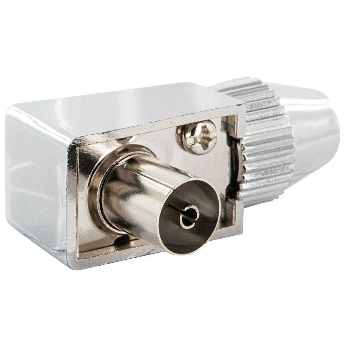 Schwaiger IEC-Koax-Winkelbuchse schraubbar verchromt