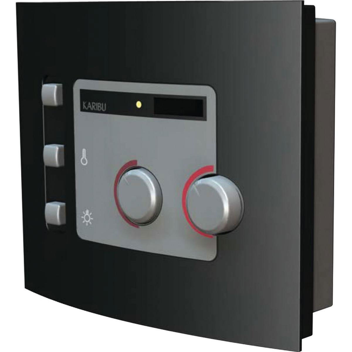 Karibu Sauna Daria Fronteinstieg 3,6 kW Bio Ofen externe Strg modern mit Kranz Klarglas-Tür Bild 6