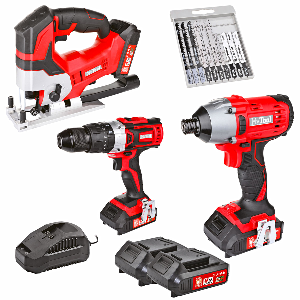 MyTool Akku-Bohrschrauber-Set Basic 4-teilig