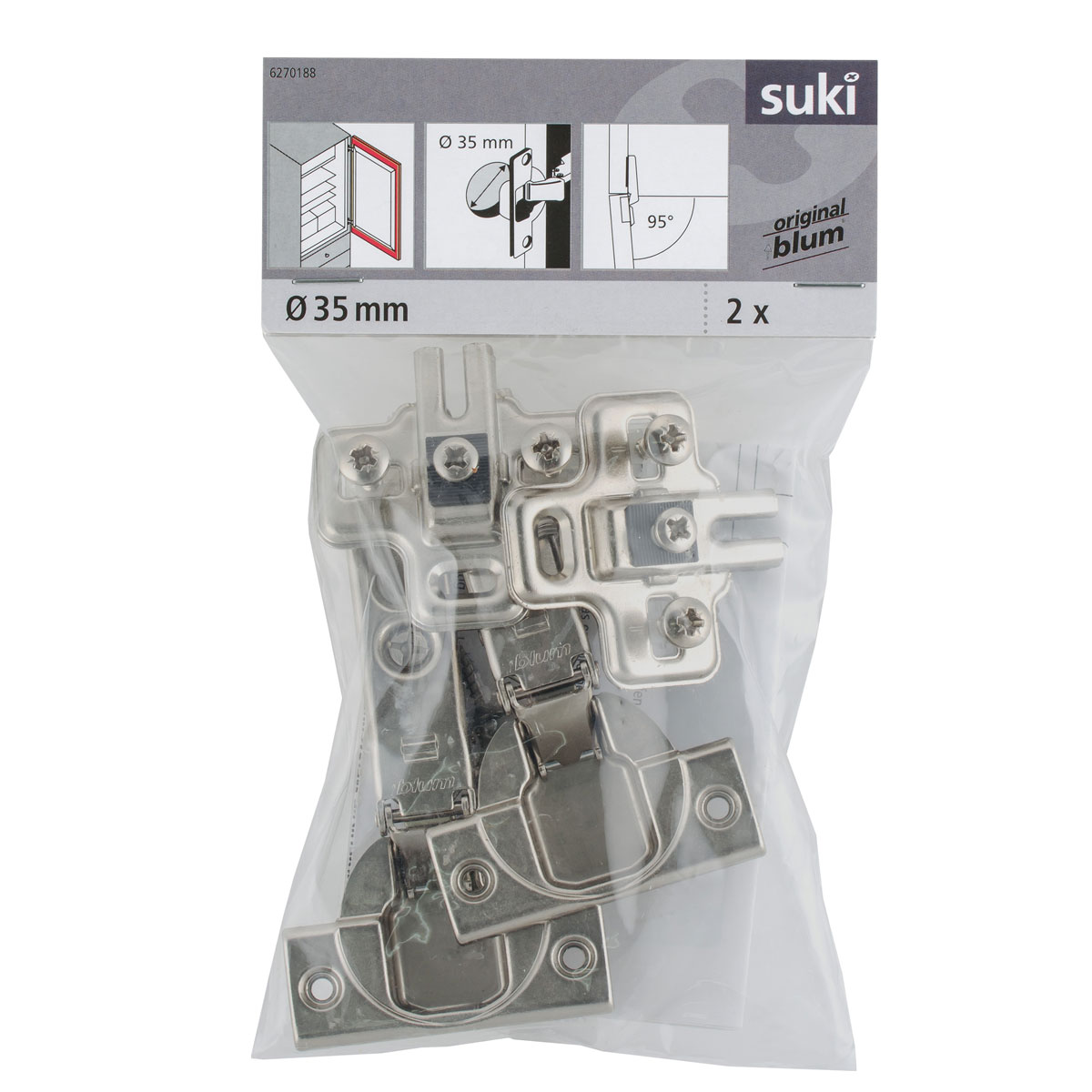 Suki Topfscharnier für Kühlschranktür 3,5 cm 2 Stück