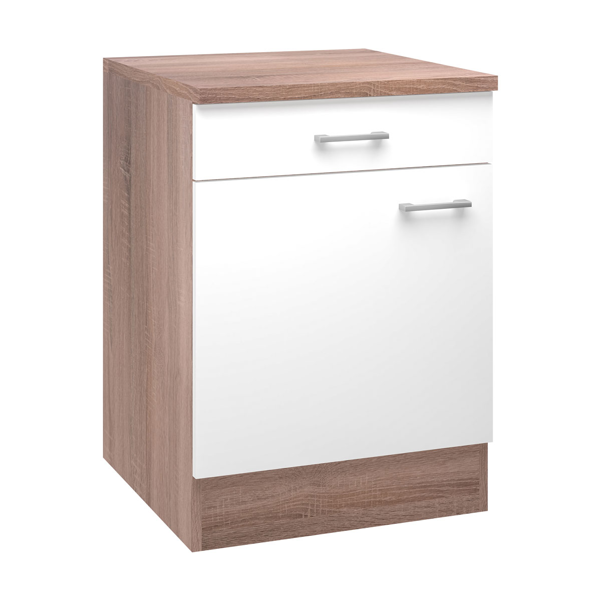 Flex-Well Küchenunterschrank „Samoa“, 60x85x60 cm, weiß/Sonoma Eiche