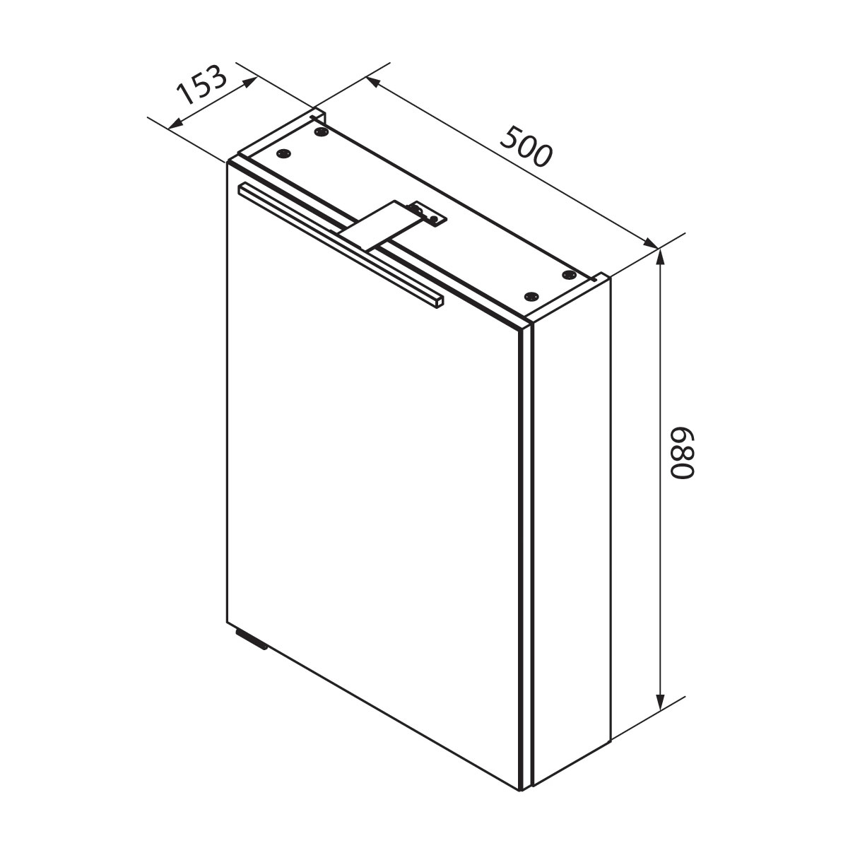 Fackelmann  Gäste-WC Spiegelschrank rechts SBC 500 x 680 x 153 mm anthrazit Bild 5