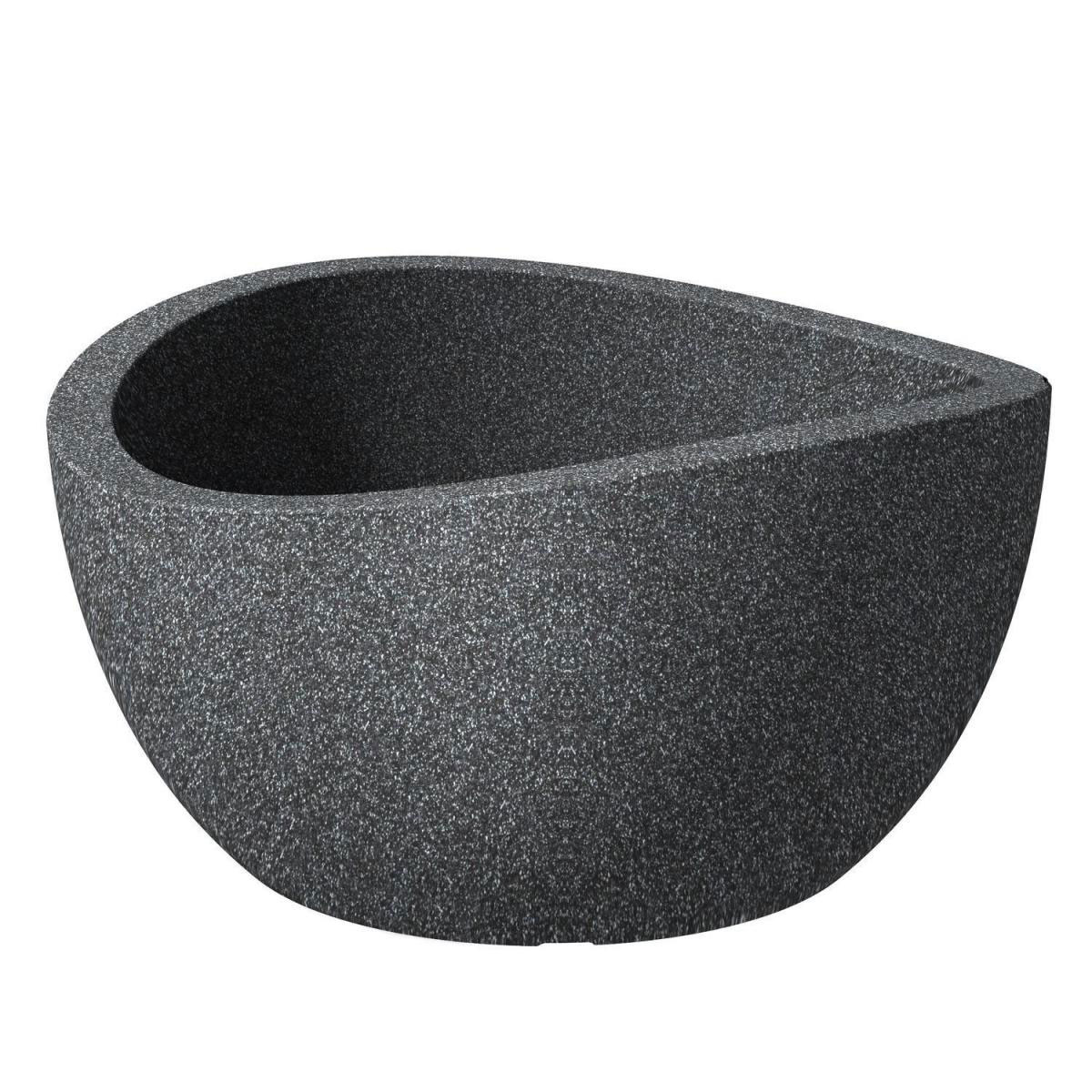 Pflanzschale „Wave Globe Bowl“, schwarz-granit, 40x21 cm