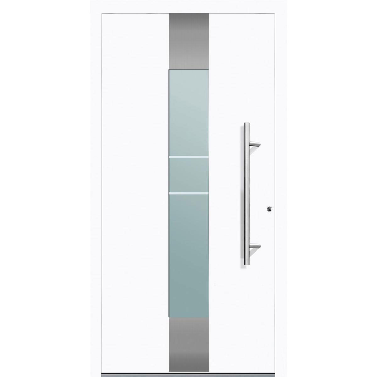 Aluminium Sicherheits-Haustür Catania Exklusiv 75 mm weiß 110 x 210 cm Anschlag rechts inkl Griffset