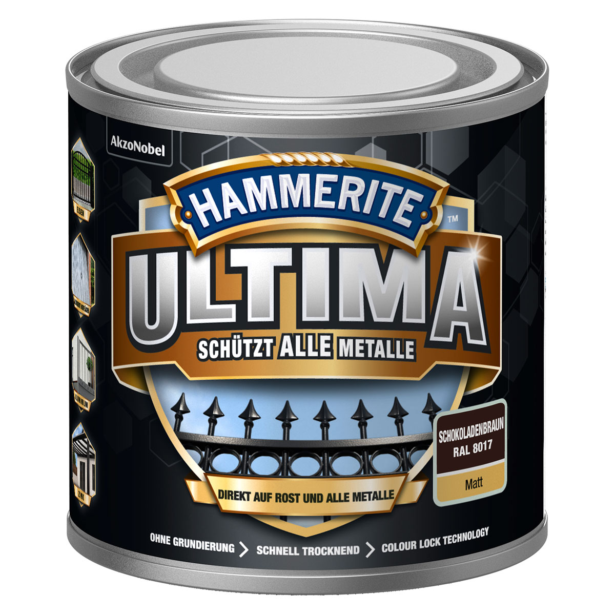 Hammerite Metallschutzlack Ultima schokoladenbraun matt 250 ml