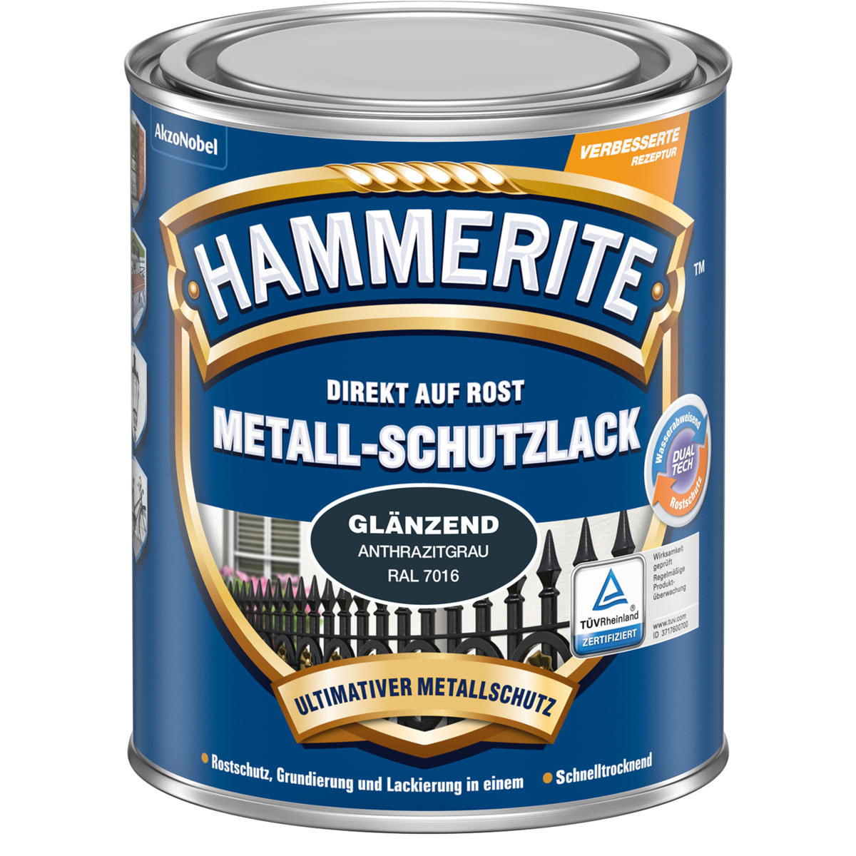 Hammerite Metallschutzlack anthrazitgrau glänzend 750 ml