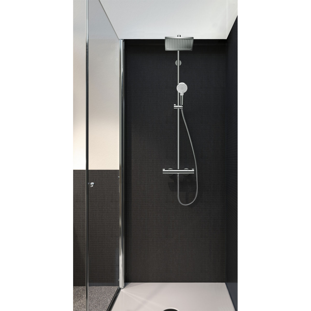 Hansgrohe  Duschsystem 240 Crometta E 1 Strahlart EcoSmart mit Thermostat Chrom Bild 2
