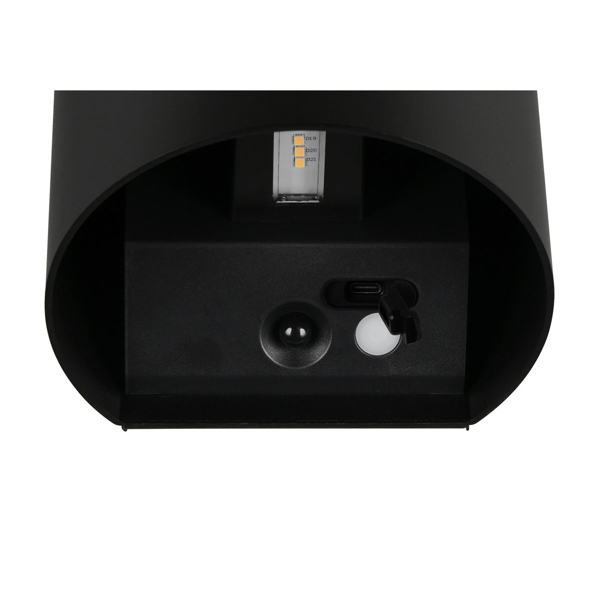 Reality LED Wandleuchte GENIE schwarz halbrund Bild 6