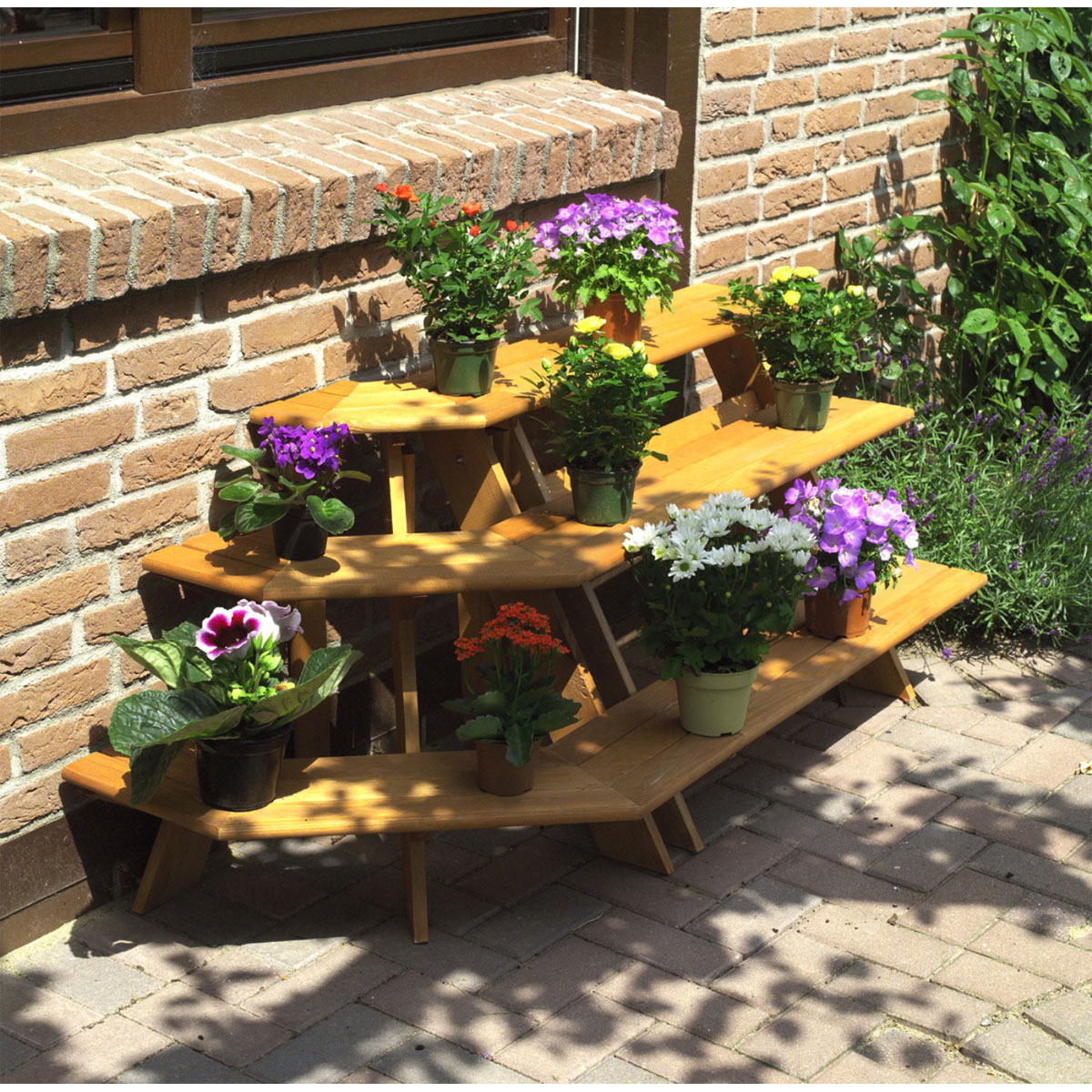 Promadino Blumentreppe mit Eckelement braun