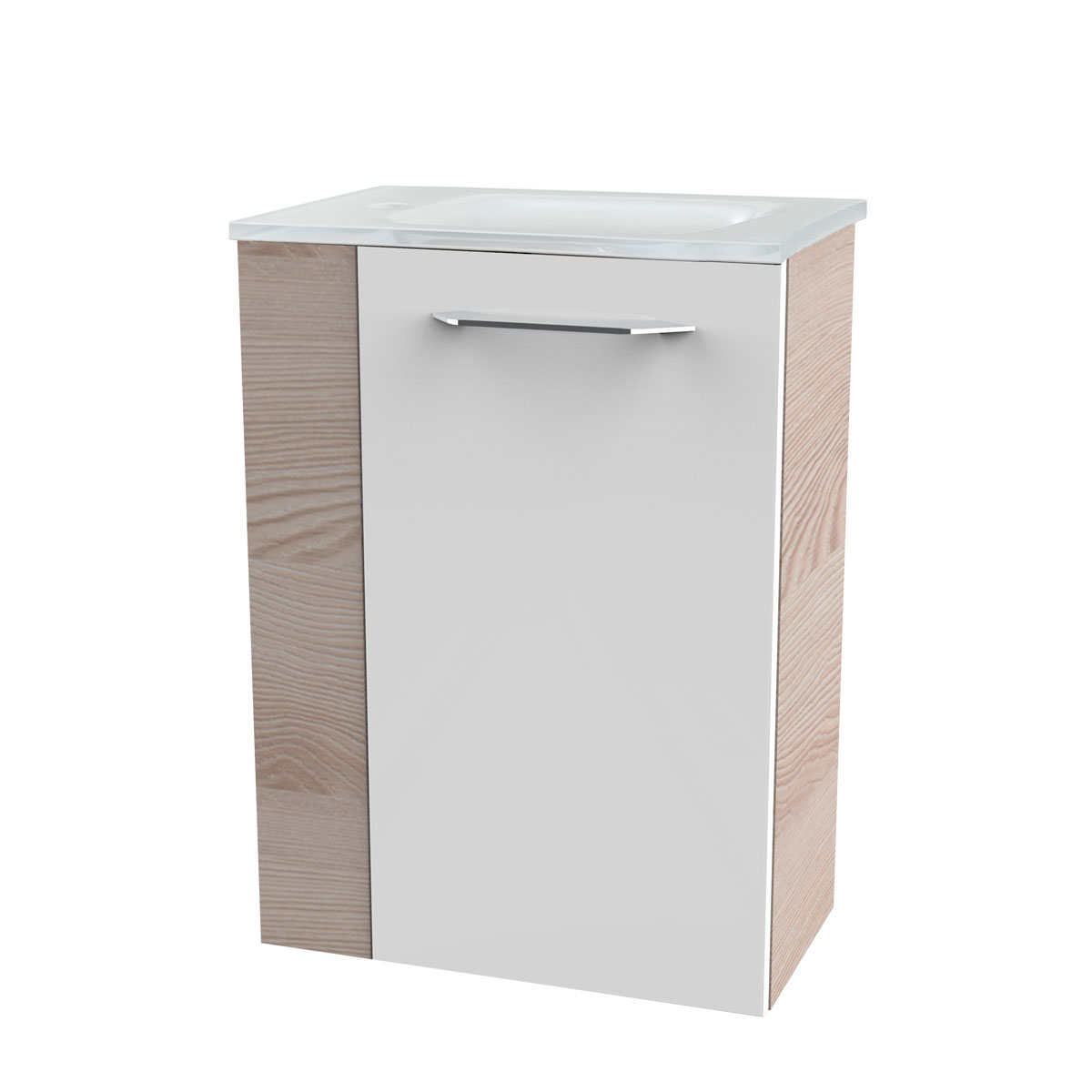 Fackelmann  Gäste-WC Waschtischunterschrank rechts SBC 440 x 600 x 243 mm Alaska-Esche/Weiß Bild 3