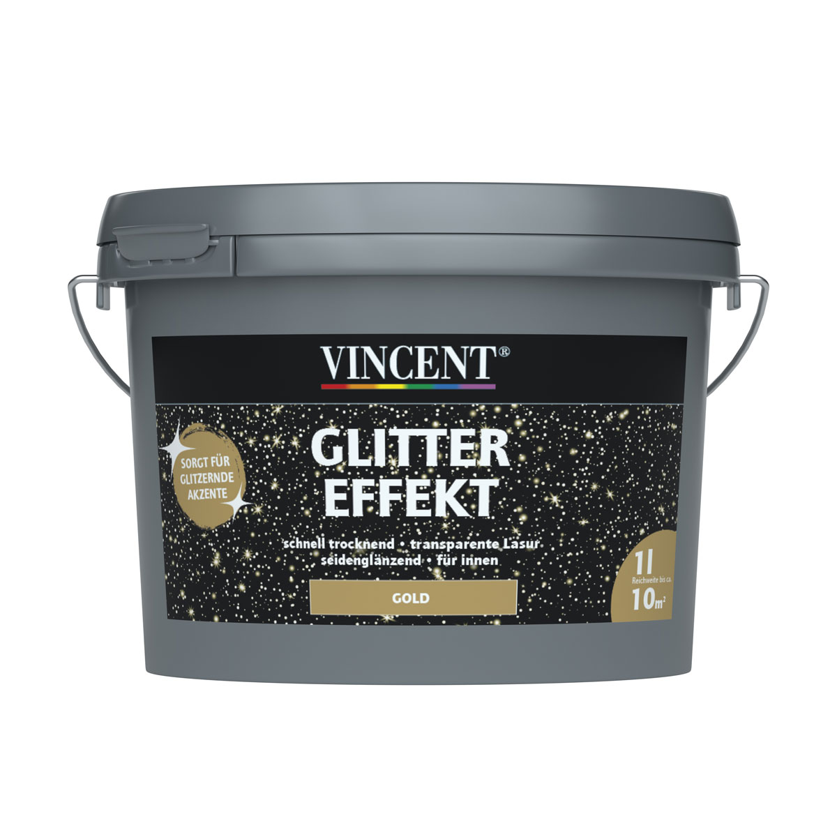 Vincent Lasur Glitter Effekt Gold