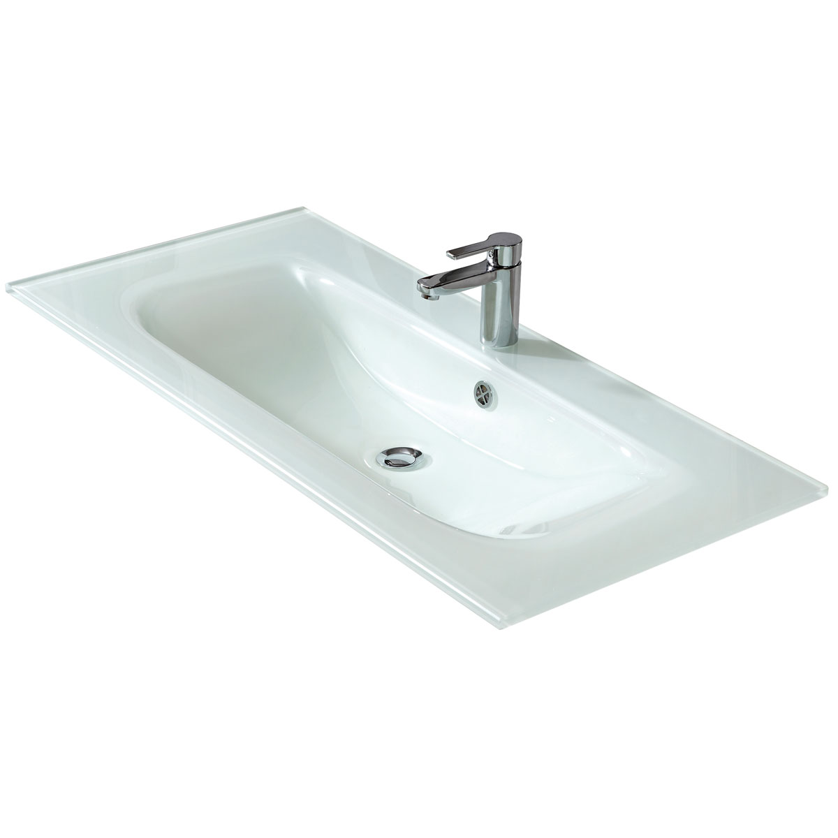 Pelipal Glaswaschtisch Trentino weiß 107 x 1,5 x 50 cm Bild 1