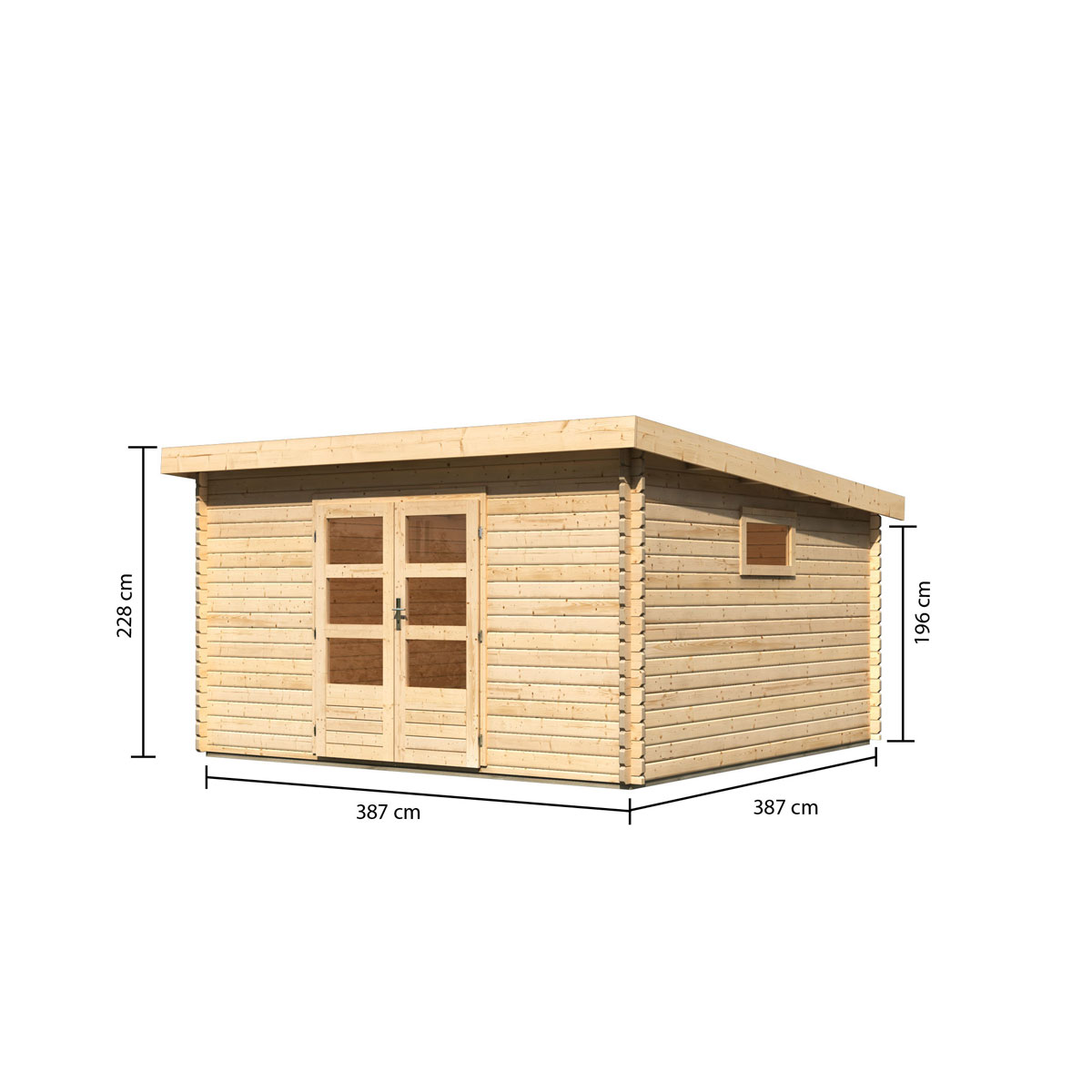 Karibu Gartenhaus Trittau 6 mit Tür Eco naturbelassen Bild 3