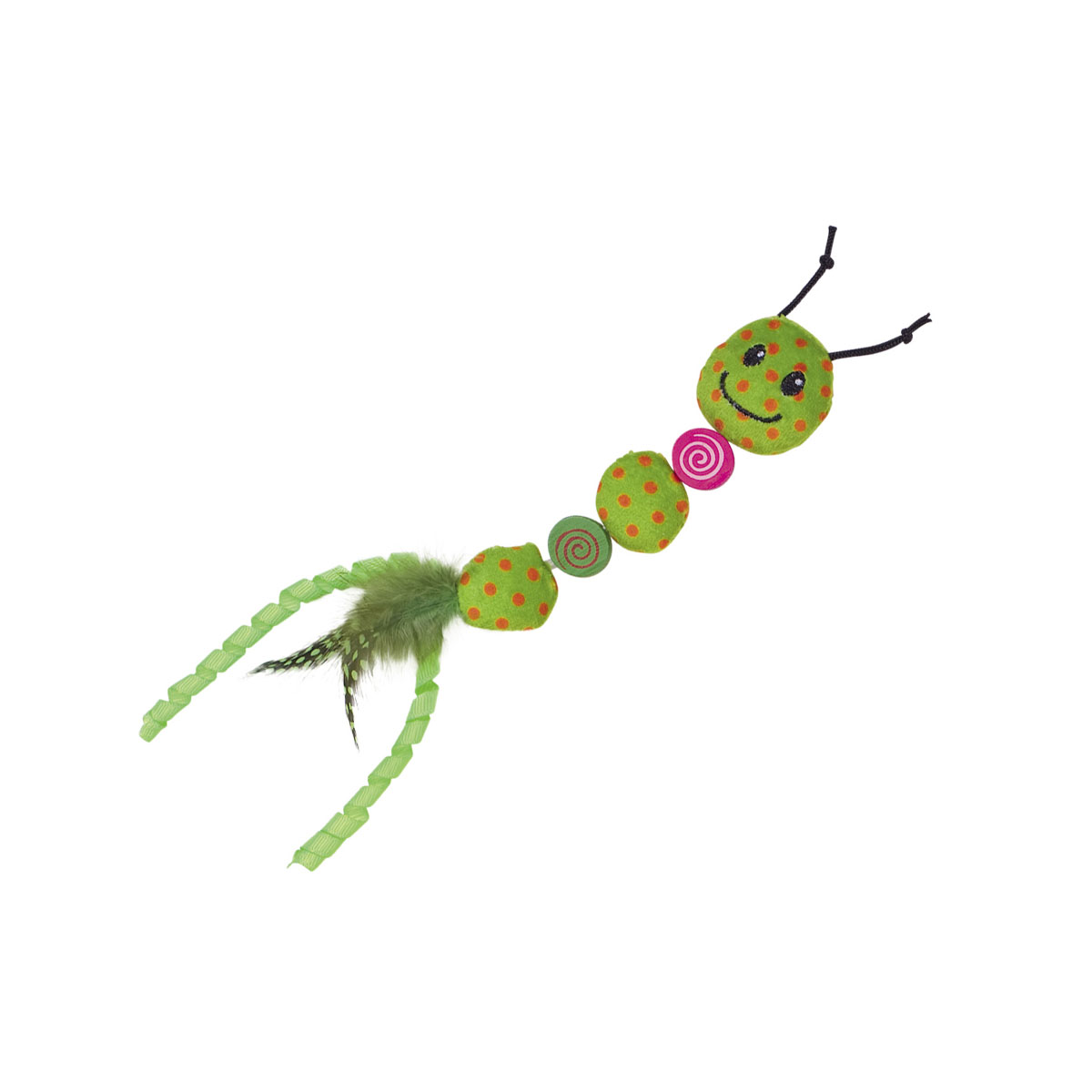 Plüsch Wurm mit Catnip, grün, 24 cm