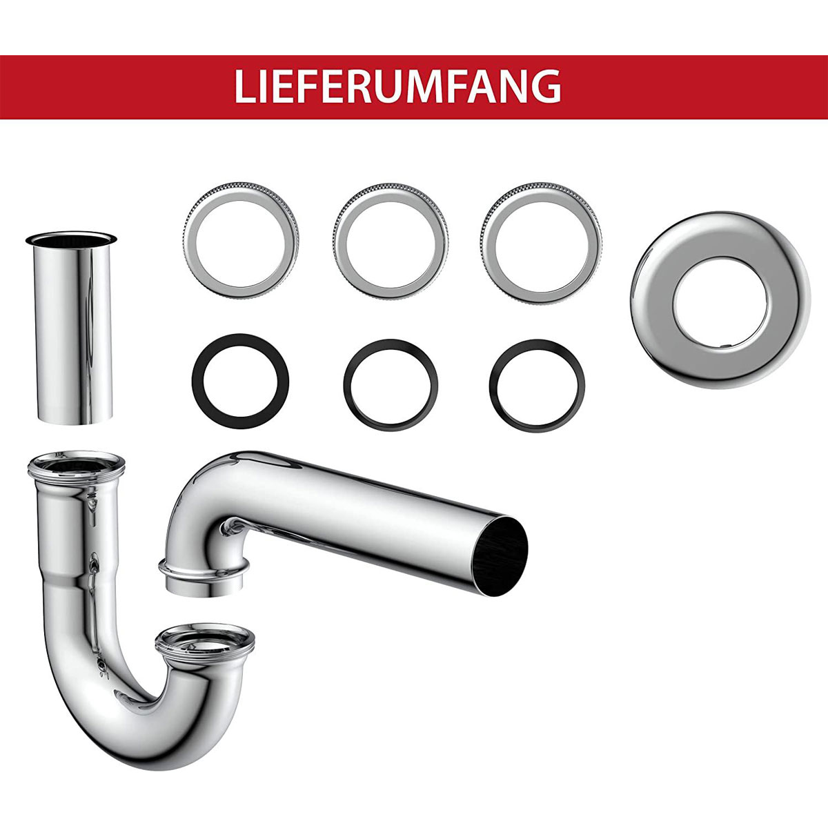 Kirchhoff Röhrensiphon 1¼ x 32 mm verchromt Bild 4
