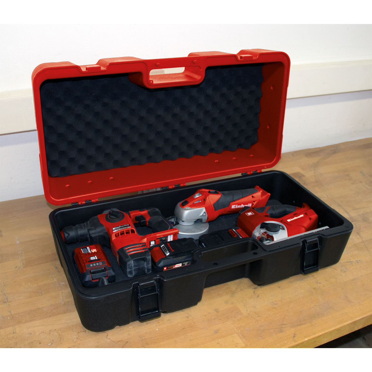 Elektrowerkzeug-Box „L70/35“, 25x70x35cm, rot-schwarz