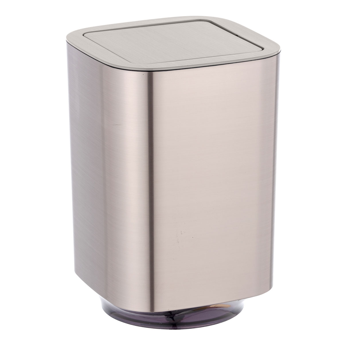 Wenko  Schwingdeckeleimer Auron Silber Kosmetikeimer mit Schwingdeckel 5,5 l