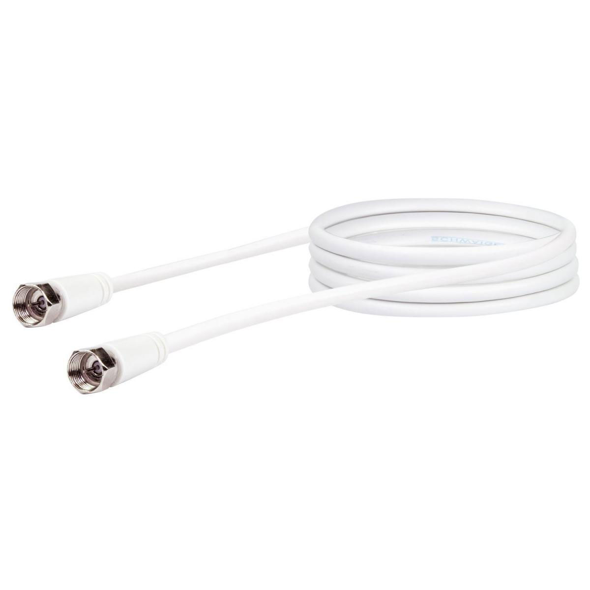 Schwaiger SAT-Antennenkabel 90 dB 1,5 m weiß mit F-Stecker und F-Stecker