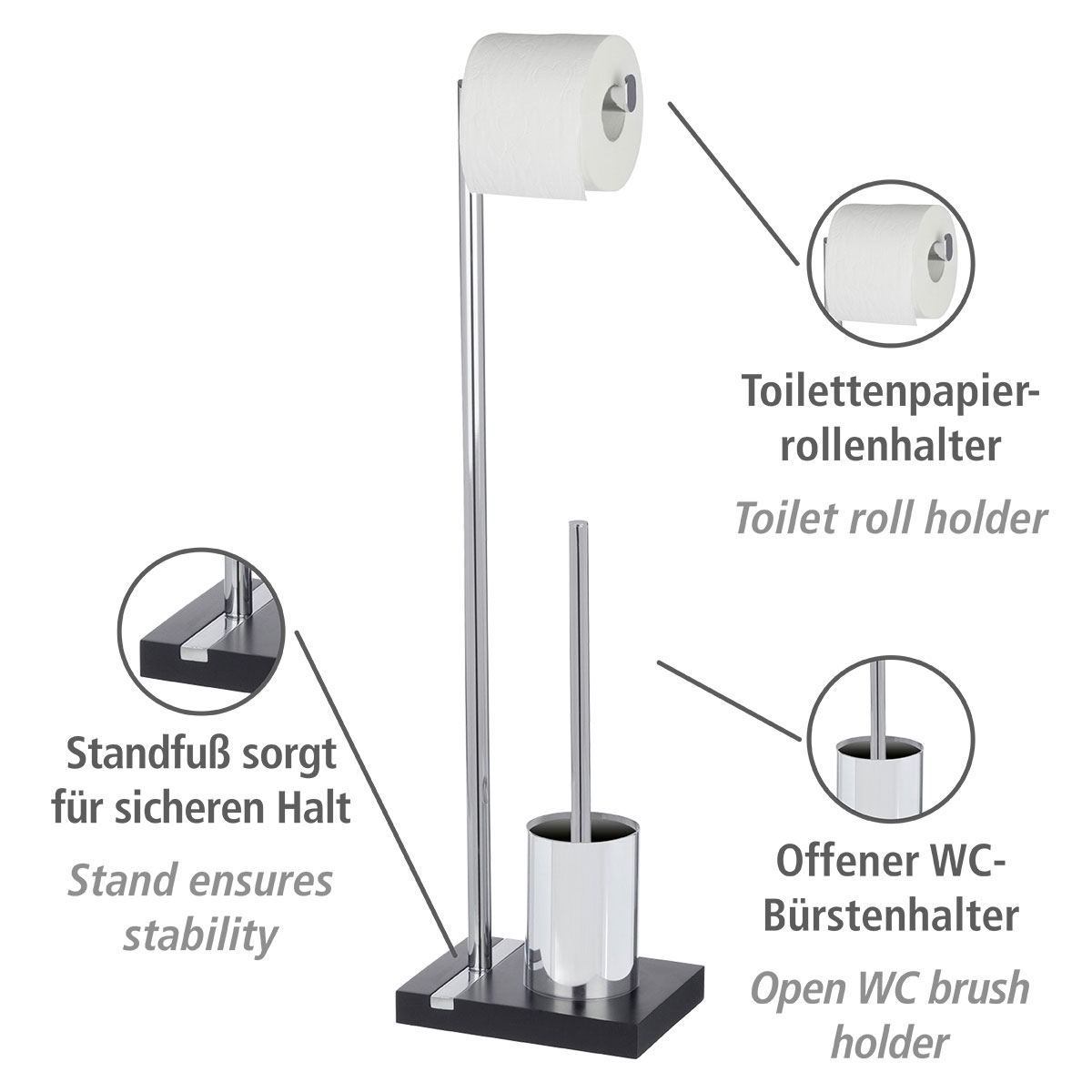 Wenko  Stand WC-Garnitur Noble Black Bild 3