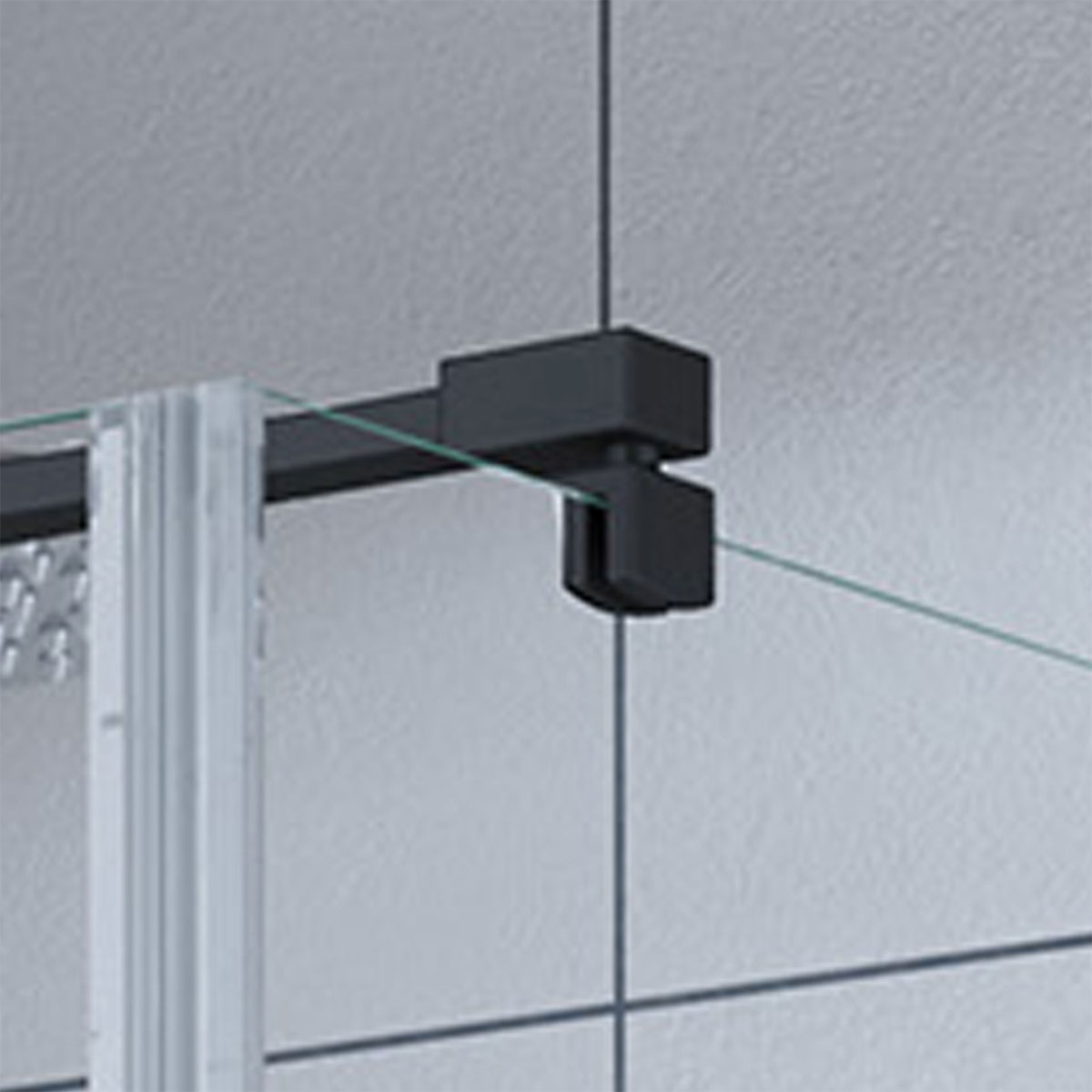 Breuer  Drehtür Europa Design für Seitenwand Anschlag rechts schwarz matt Intima 800 mm Bild 4