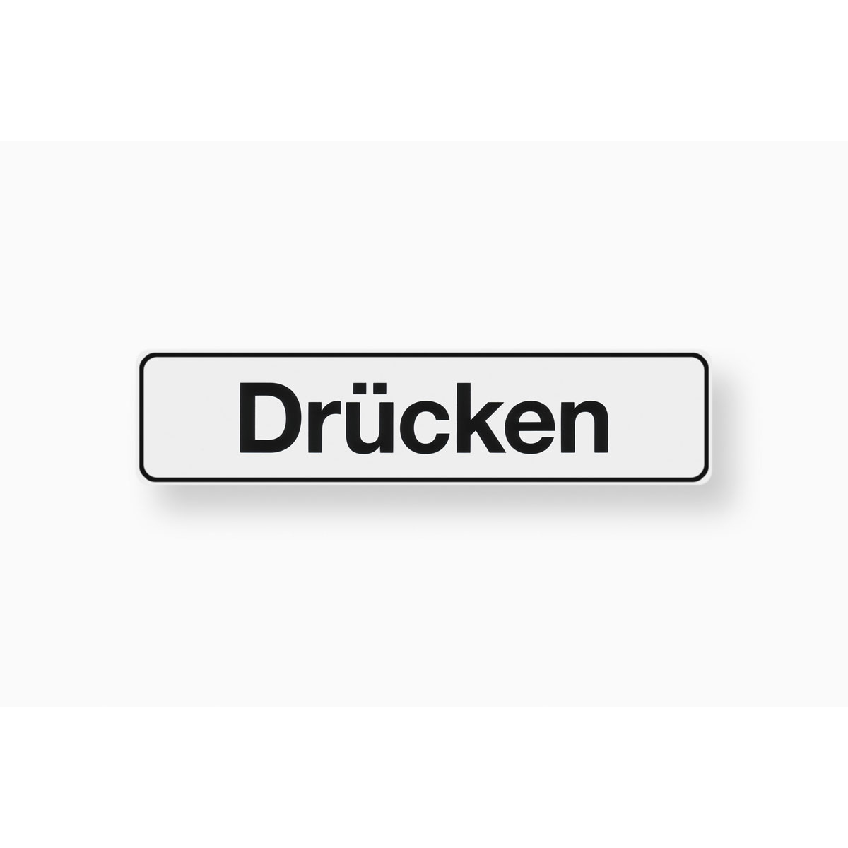 Metafranc Hinweisschild Drücken Kunststoff weiß