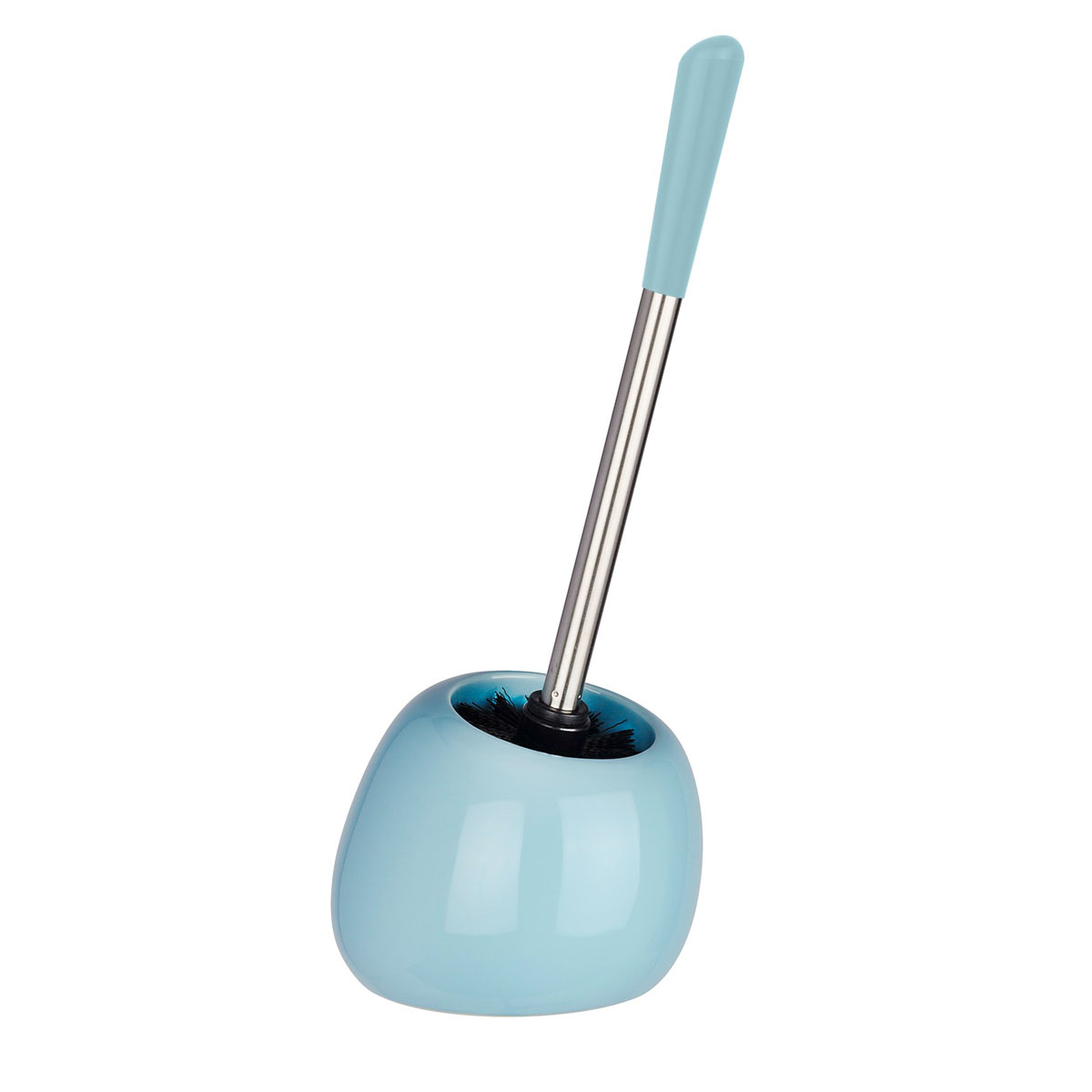Wenko WC-Garnitur Polaris Pastel Blue aus hochwertiger Keramik | 514501 | Toilettenbürstenhalter