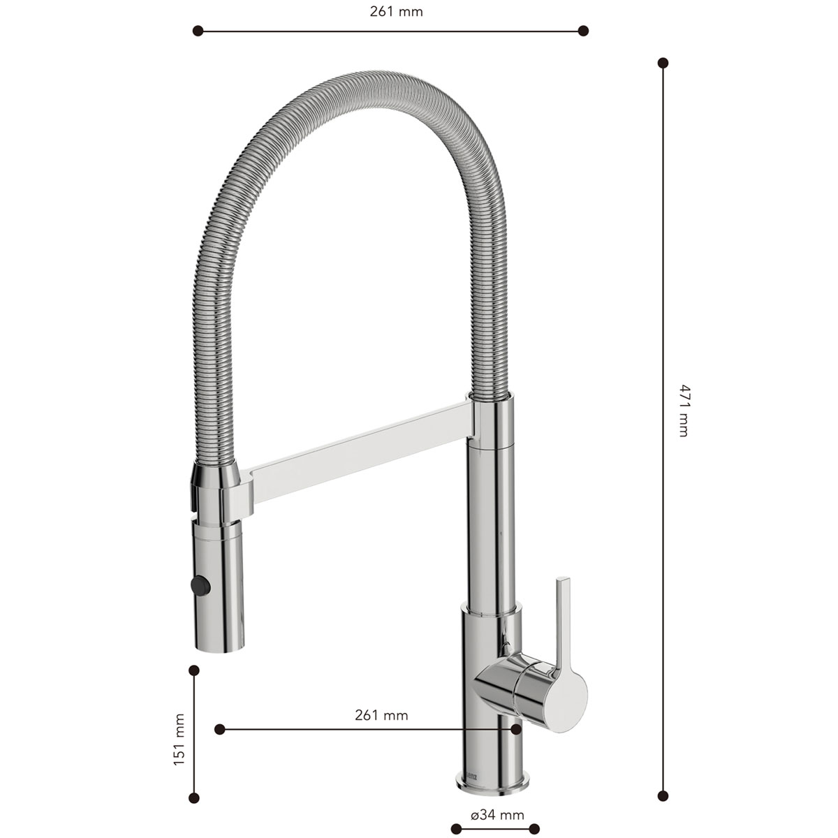 Lenz  Küchenarmatur ALUNA mit Pendelbrause chrom Bild 5