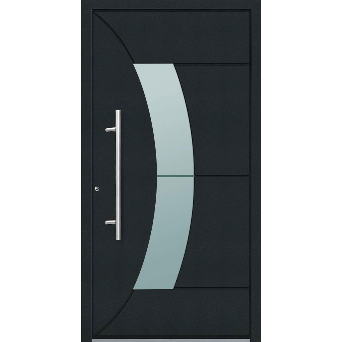 Aluminium Sicherheits-Haustür „Verona Superior“, 60mm, anthrazit, 110x210 cm, Anschlag links, inkl. Griffset