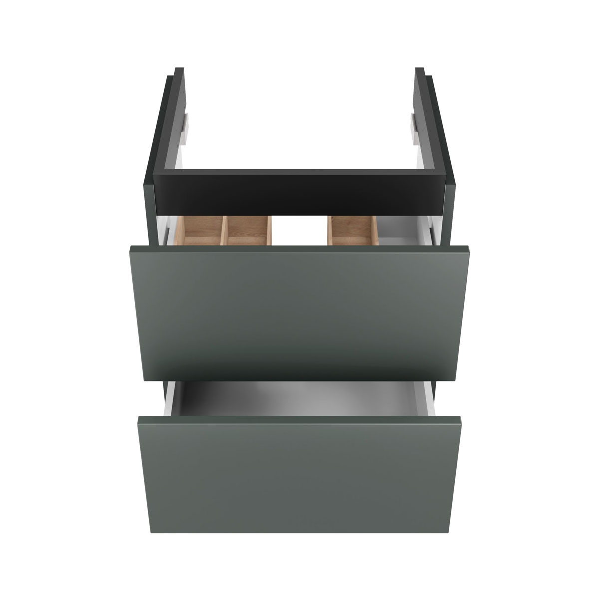 BADMOBIL Waschtischunterschrank CRAFT 49 x 54 x 36 cm 2 Schubladen mit Push-To-Open grün-matt Bild 2