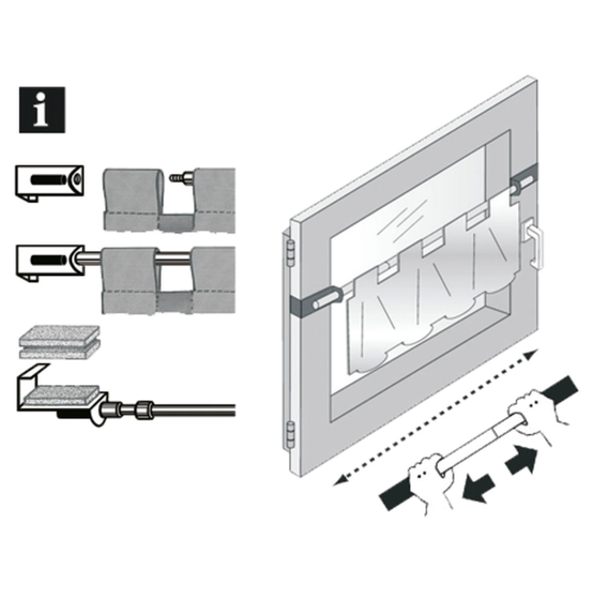 Gardinia Spannvitrage 10-160 cm Durchmesser 9 mm weiß Bild 2