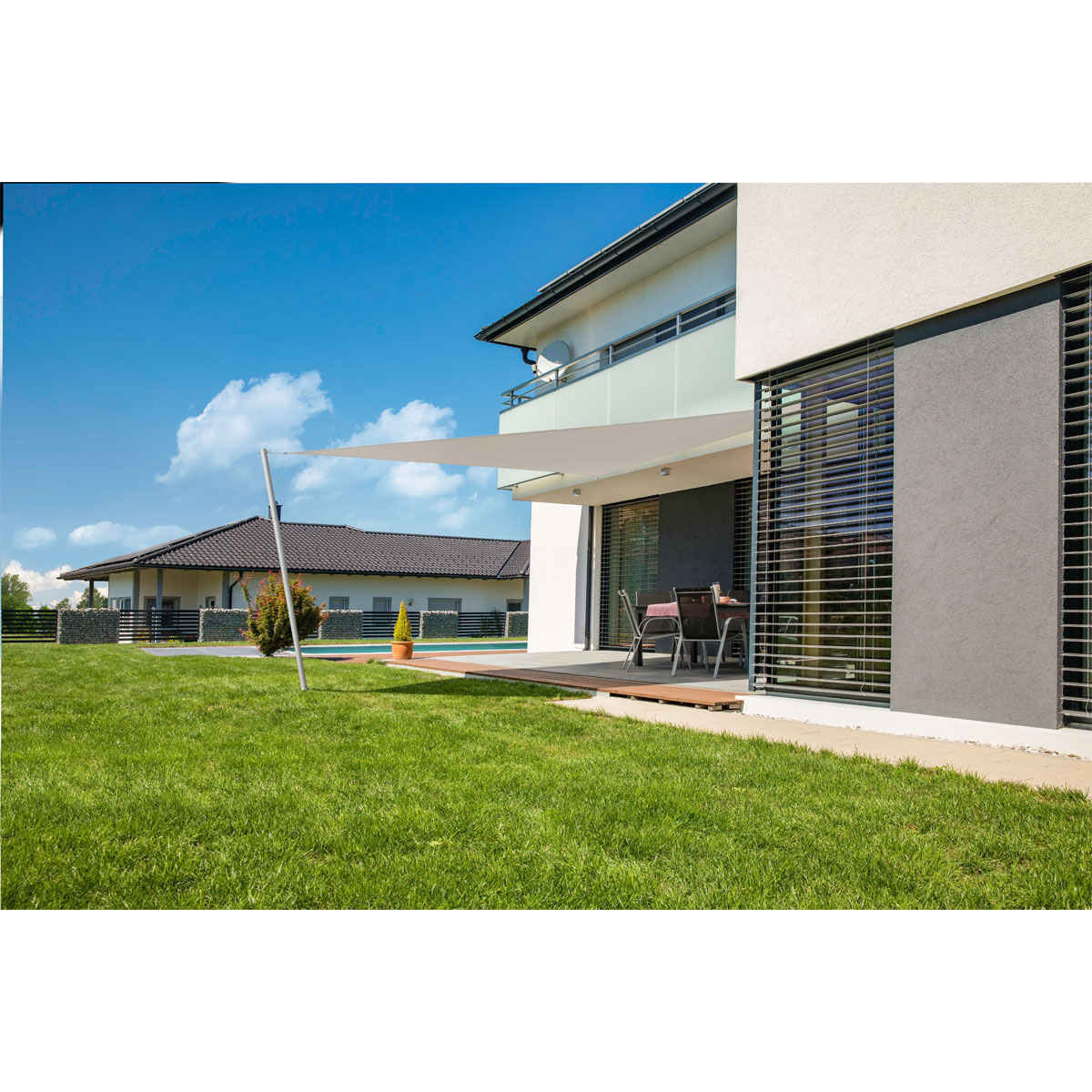 Dreieck-Segel Cannes 4 x 4 x 4 m grey