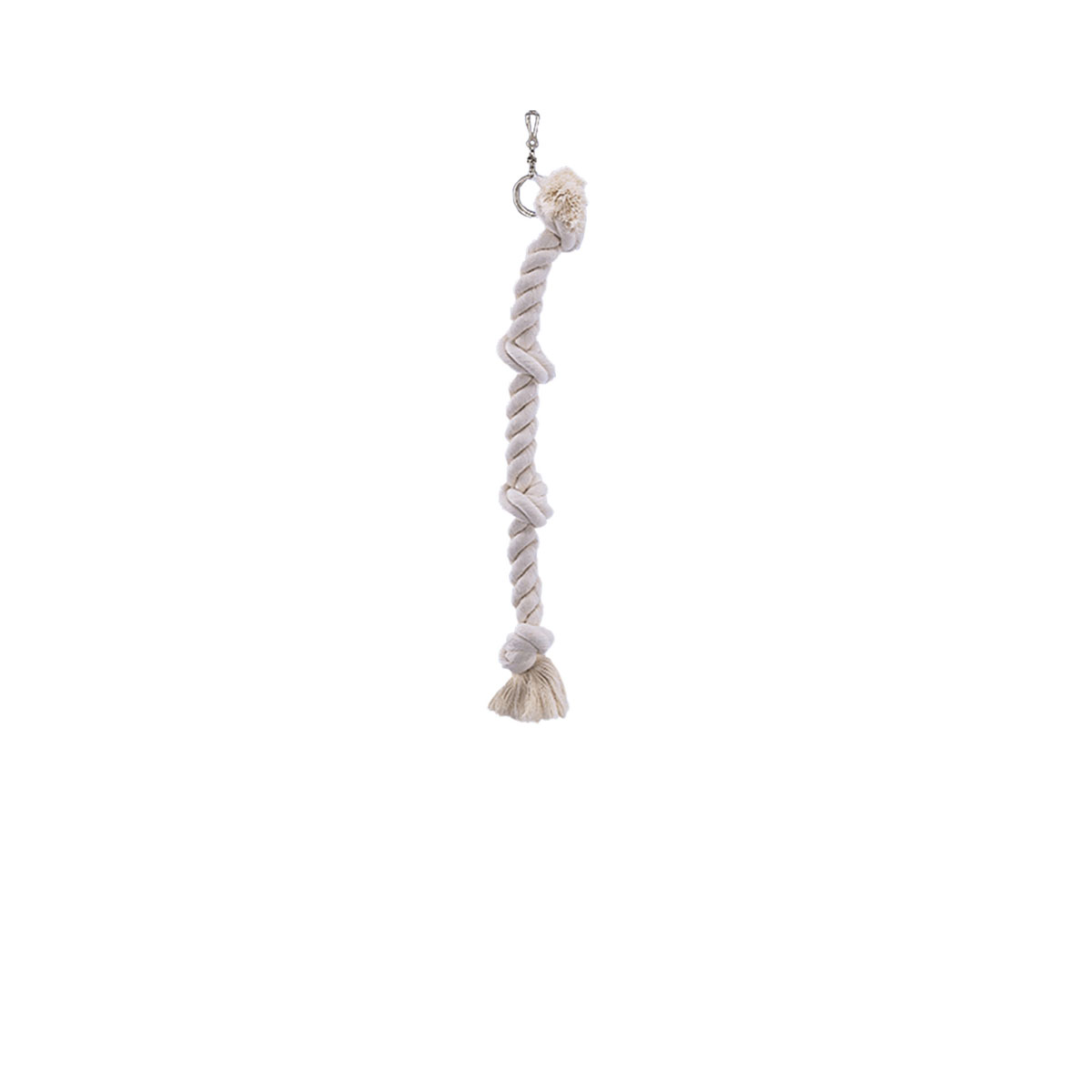 Kletterseil Baumwolle „Cage Toy“, weiß, 38 cm, 3 Knoten