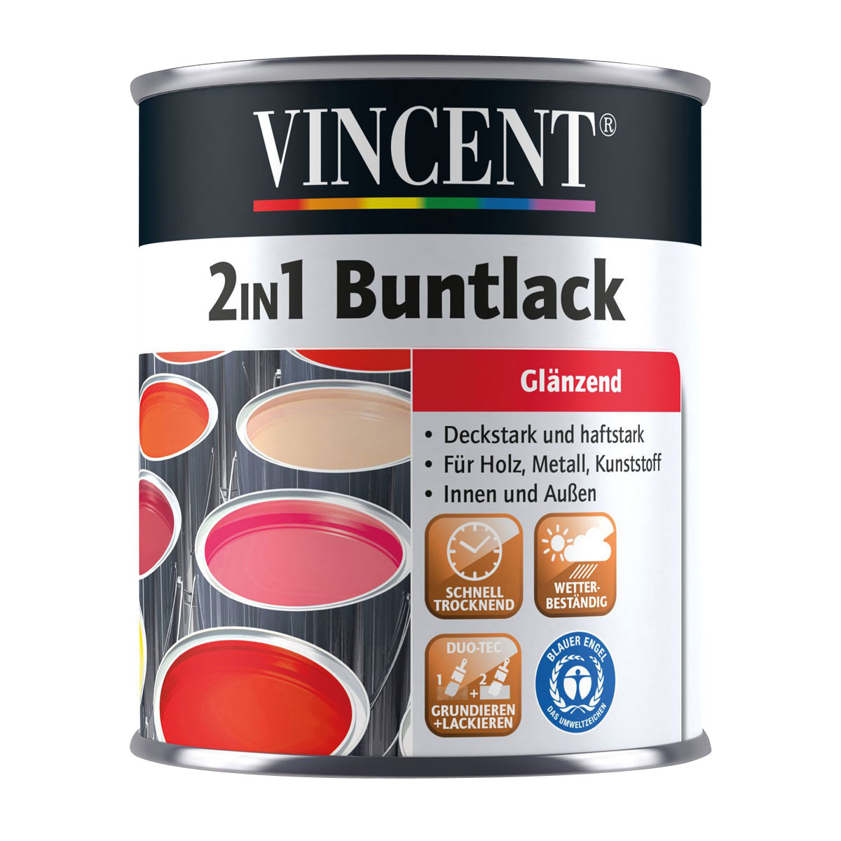 Vincent 2in1 Buntlack Moosgrün glänzend 375 ml