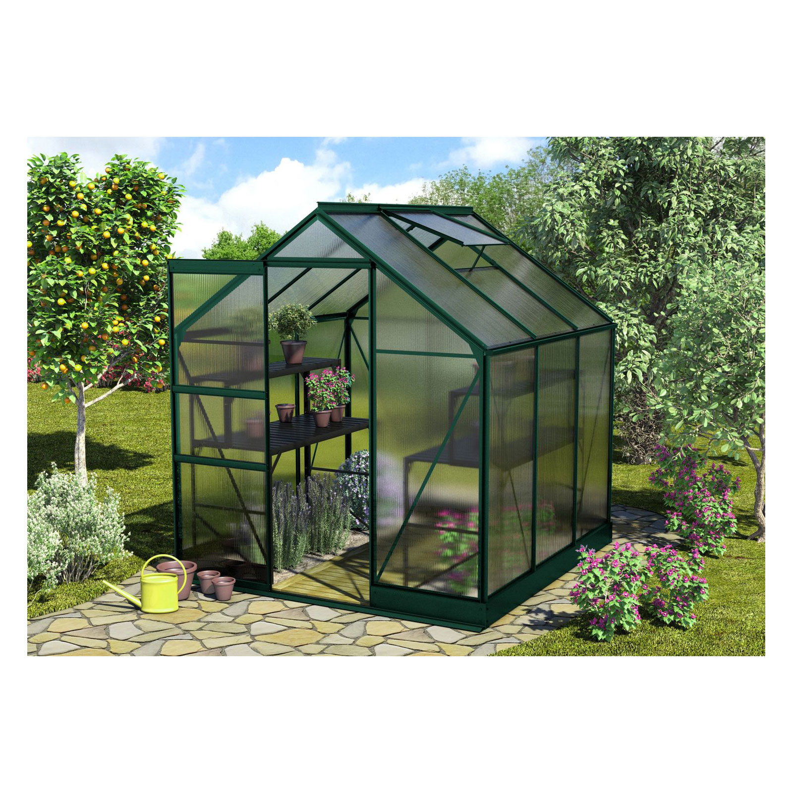 Vitavia Gewächshaus Apollo 3800 3,8m² 6 mm Hohlkammerplatten smaragd