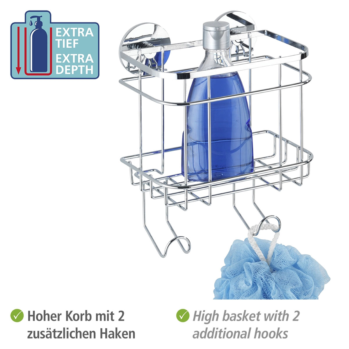 Wenko Turbo-Loc Wandkorb mit Haken Bild 3